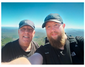 John Davies and Son at the top of Mount Snowdon